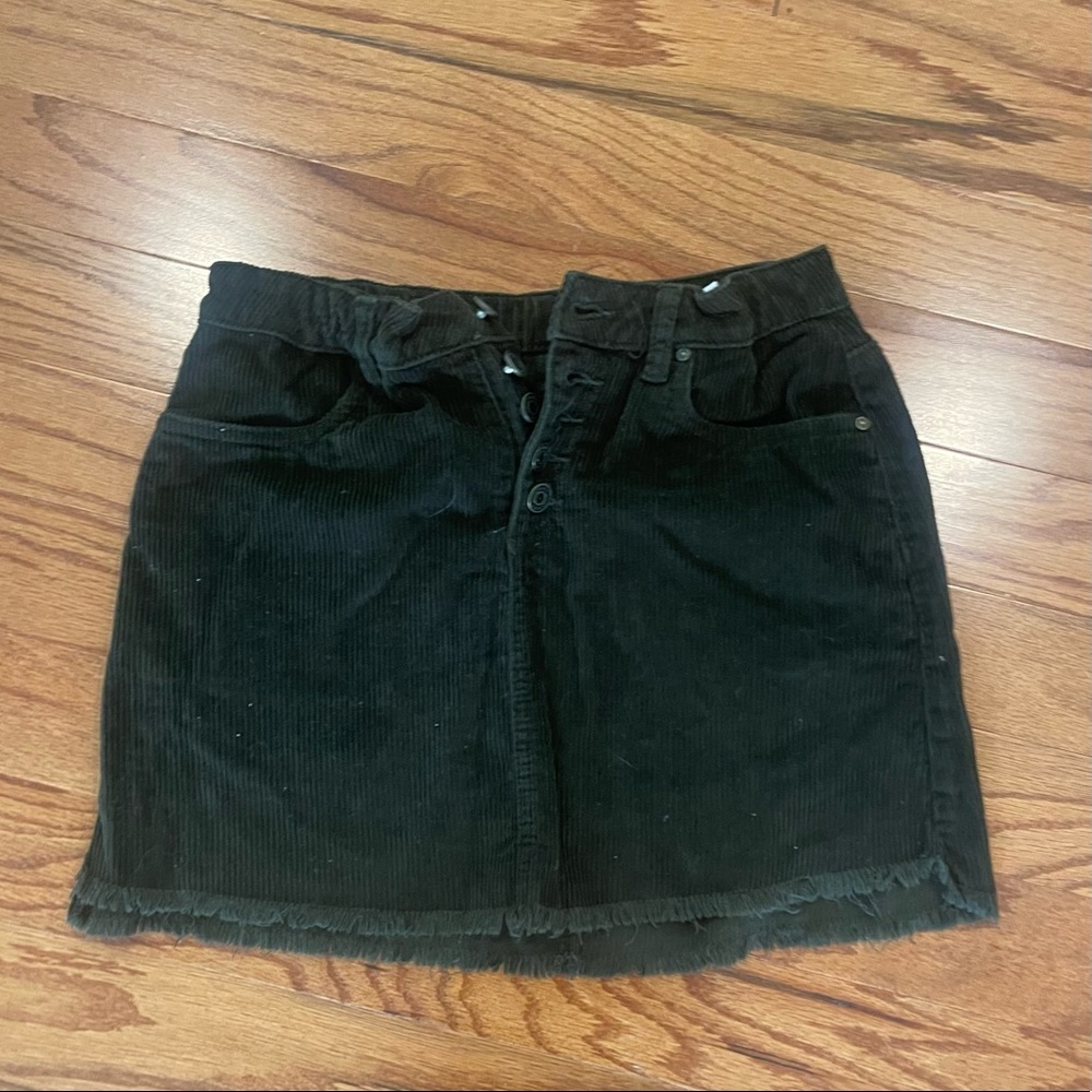 Corduroy green skirt